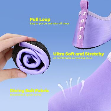 Водні черевики JOTO для жінок, чоловіків та дітей, унісекс. Швидка сушка, для плавання, пляжу, серфінгу. Розмір 40/41 EU, фіолетовий.