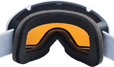 Лижна маска Black Crevice Schladming, антифог, UV 400, подвійна лінза, для чоловіків і жінок, регульована, біло-чорна, розмір L (обхват голови 58-61 см)