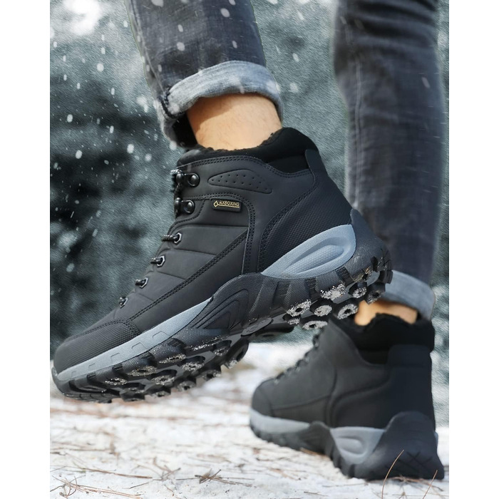 Чоловічі зимові черевики ARRIFGO BELLO - зимові черевики, черевики для хайкінгу, трекінгові черевики, утеплені, антиковзаючі, чорні, розмір 41-46 EU