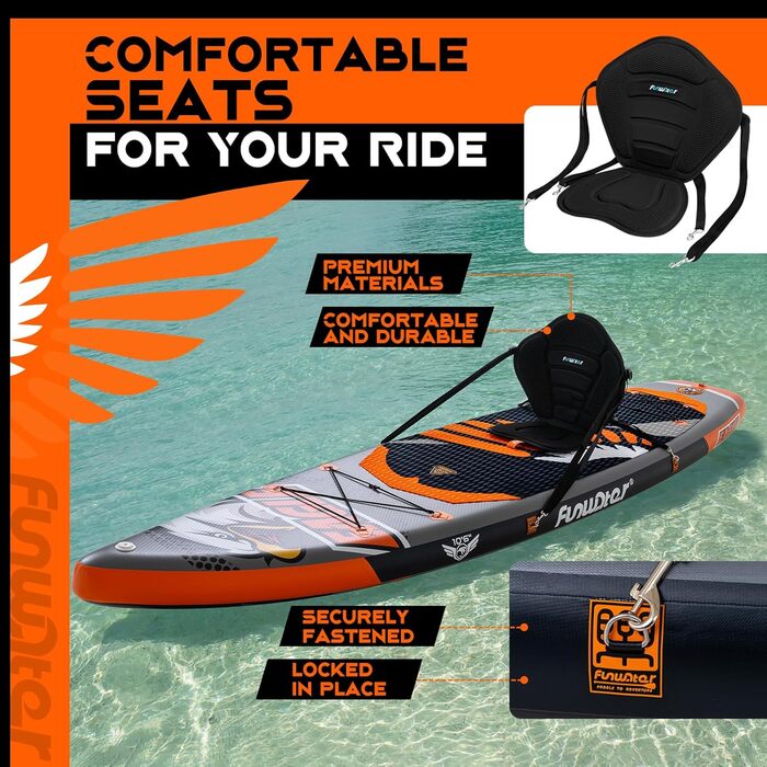 Надувний SUP-борд FunWater 11'10'6: комплект з аксесуарами для дорослих, для всіх рівнів підготовки