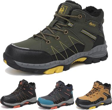 Зимові чоботи ASTERO для хлопчиків 31-38, снігоступи, дитячі черевики для походів з металевими шипами, утеплені, нековзні (A Grün, 31 EU)