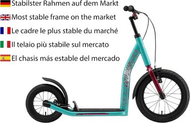 Самокат дитячий STAR SCOOTER City Kick Scooter 16 дюймів, з повітряними колесами, регульована висота, м'ятний колір