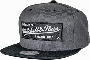 Кепка Mitchell & Ness 2 Tone Box Logo Flat Visor Snapback, універсальний розмір, чорний/багатокольоровий