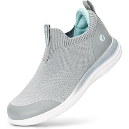 FitVille Кросівки Slip-on для жінок, широка колодка, для ходьби, дихаючі, легкі, спортивні, фітнес, джогінг, Outdoor, Gym, BriskWalk V3 (39 EU, сірий)