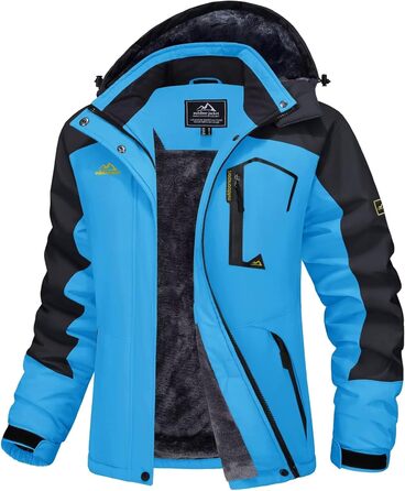 Зимова куртка MAGCOMEN для жінок: тепла флісова парка, кімоно, куртка для сноуборду, водонепроникна, вітрозахисна (M, Синій, Чорний)