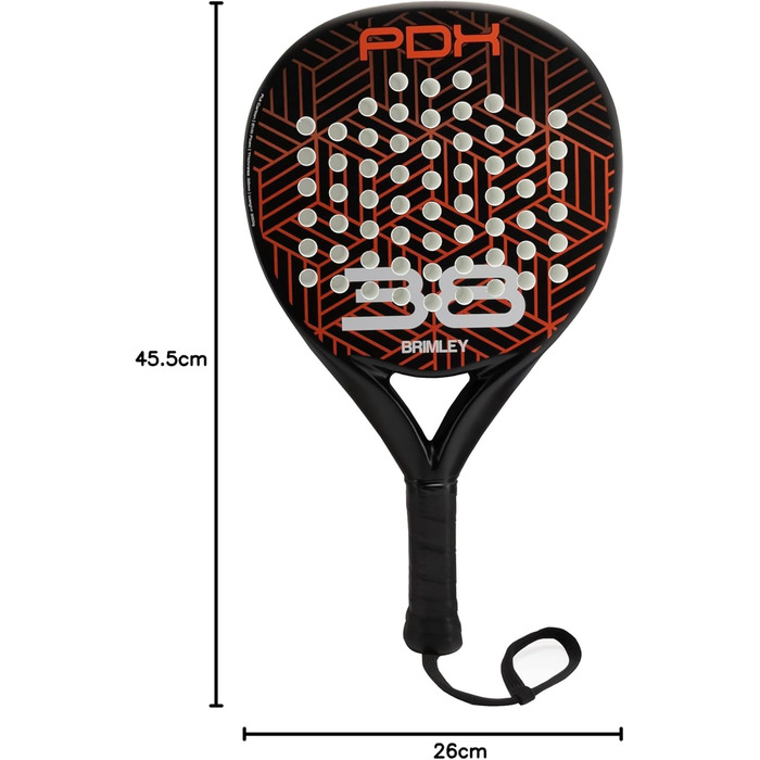 Плечовий захист Brimley Padelschläger Carbon PDX38 для падел-тенісу | 100% карбон, Eva-наповнювач | Для початківців та досвідчених гравців