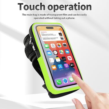 Спортивний рукав для телефону на руку (2-в-1) - зелений, для iPhone 16/15/14/13 Pro Max, Huawei P50 Pro/P40, 6.9 дюймів