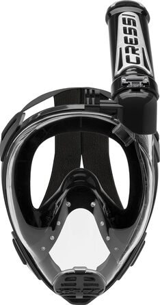 Маска для снорклінгу Cressi Duke Full Face - повна маска з трубкою, чорна, S/M