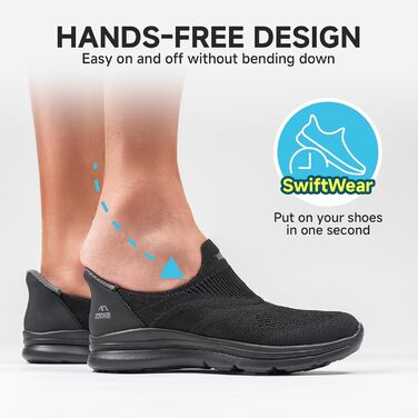 Чоловічі кросівки Slip-On без шнурівків, спортивні, для бігу, легкі, дихаючі, повсякденні, чорні, 40 EU