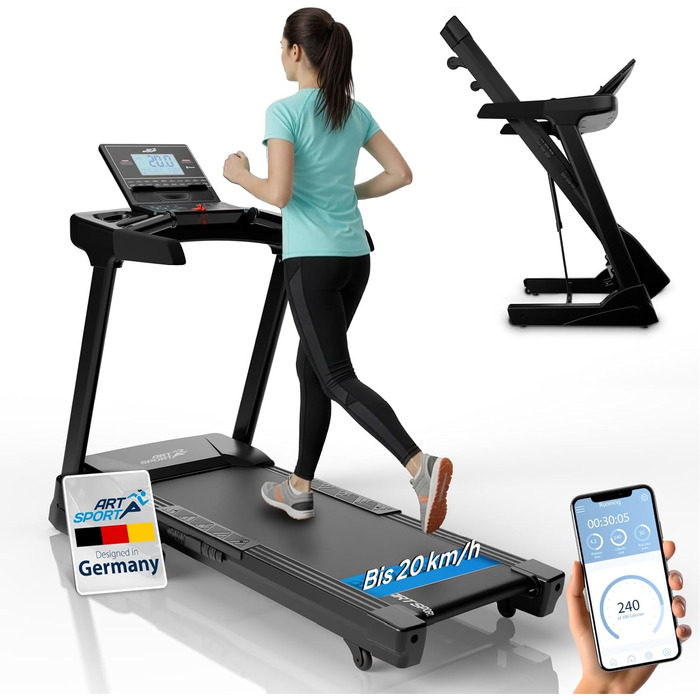 Біговий тренажер ArtSport Speedrunner 6000: швидкість 22 км/год, 99 програм, LCD дисплей 7