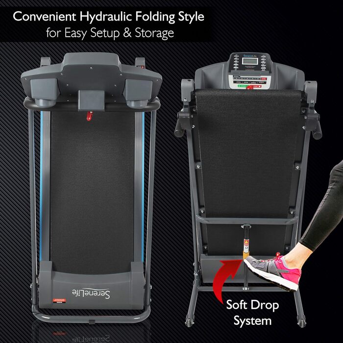 СеренЛайф: Компактний біговий тренажер для дому, Walking Pad, офісний біговий килимок SL26 з Bluetooth та складним механізмом - для дому та офісу