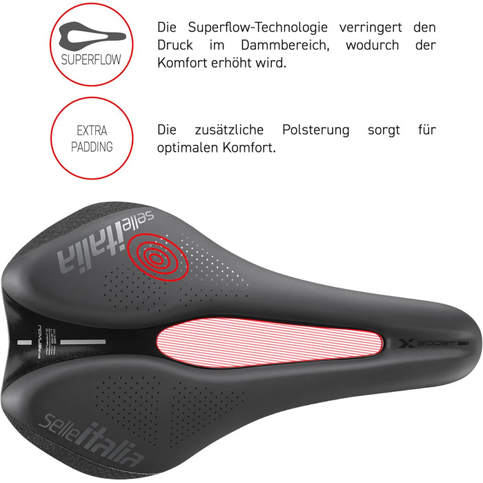 Велосипедне сідло Selle Italia Novus Boost EVO X-Cross Superflow L3, чорне - для MTB та гравійних велосипедів