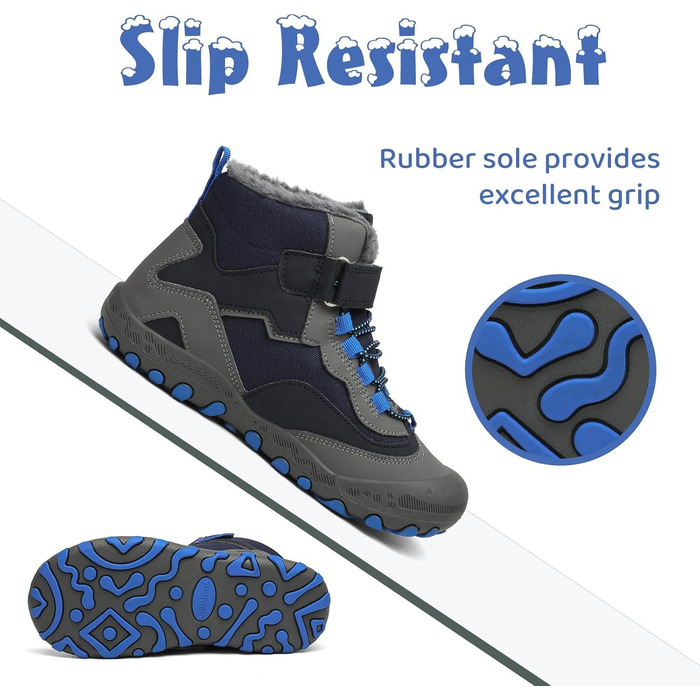 Дитячі зимові черевики Mishansha: теплі, водонепроникні, антиковзаючі, розмір 24-38, блакитні