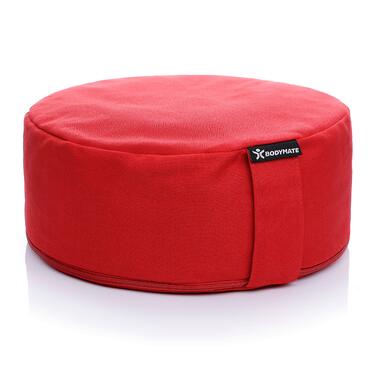 Йога подушка BODYMATE, 31 см, з наповнювачем з лушпини гречаного зерна, червоне вино