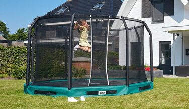 Батут Salta Premium Ground з захисною сіткою, круглий, 251 см, чорний