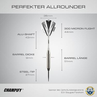 Набір дротиків сталеві 'Nighthawk' 23g - 3 дротики з аксесуарами (білі)