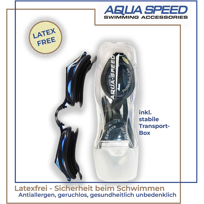 Плавальні окуляри Aqua Speed Lumina з діоптріями для дорослих, короткозорість, чорні, тоновані лінзи, індивідуальний вибір діоптрій для кожного ока