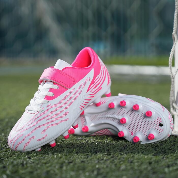 Дитячі футбольні бутси JABASIC для жорсткого поля, розмір 30 EU, білий/рожевий