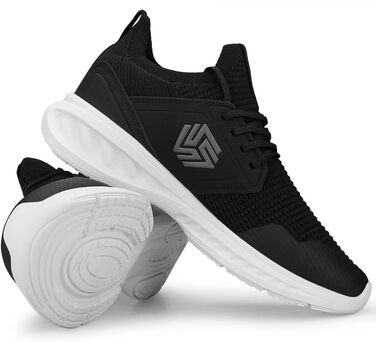 Чоловічі кросівки для ходьби та бігу Slip-On, не слизькі, дихаючі, легкі, для залу, чорно-білі (42.5 EU)