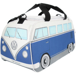 Сумка BRISA VW Retro-Sport у формі автобуса Volkswagen T1 Bulli, синьо-бежева, мала (50x25x26 см), через плече, для фітнесу
