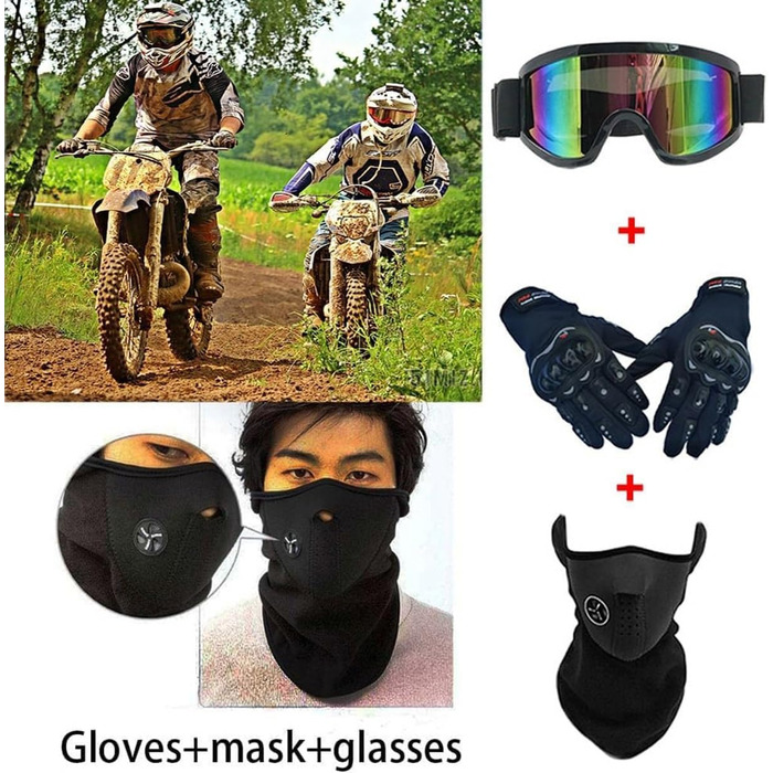 Шолом мотокросовий унісекс, повний захист обличчя, для мотогонщиків, MTB, ATV, картинг, скутер, квадроцикл, дорослий, червоний, розмір M (54~55 см)