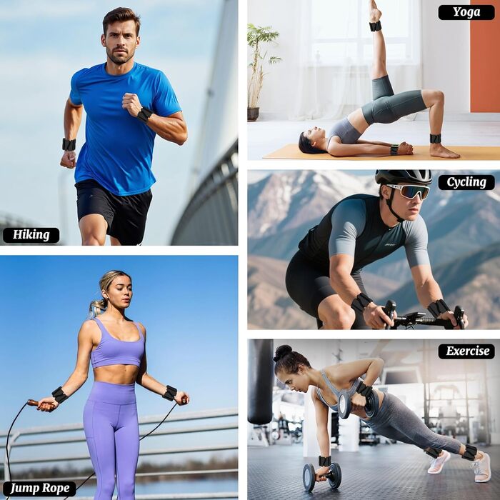 Набір манжет для збільшення ваги 2 шт. (0,46 кг кожна), регульовані ваги для зап'ястя, фітнес-браслети з вагою, ваги для ніг для танців, балету, пілатесу, кардіо, аеробіки, ходьби, зелений (чорний)