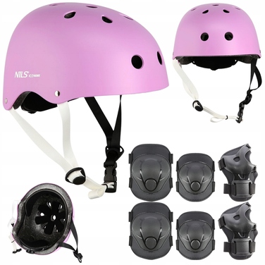 Дитячий велосипедний шолом з регулюванням та комплект захисту для скейтбордингу, розмір XS