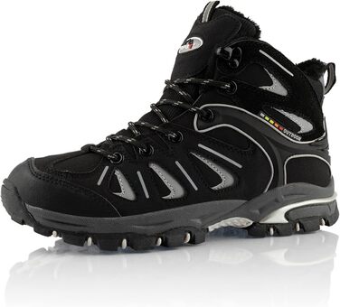 Черевики для трекінгу жіночі та чоловічі, теплі, з підкладкою, 36 EU, чорно-сірий
