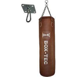 Боксерський мішок BOX-TEC 150 см, наповнений, для MMA, кікбоксингу, муай-тай, ретро-дизайн, з кріпленням до стелі та чотириточковим ланцюгом