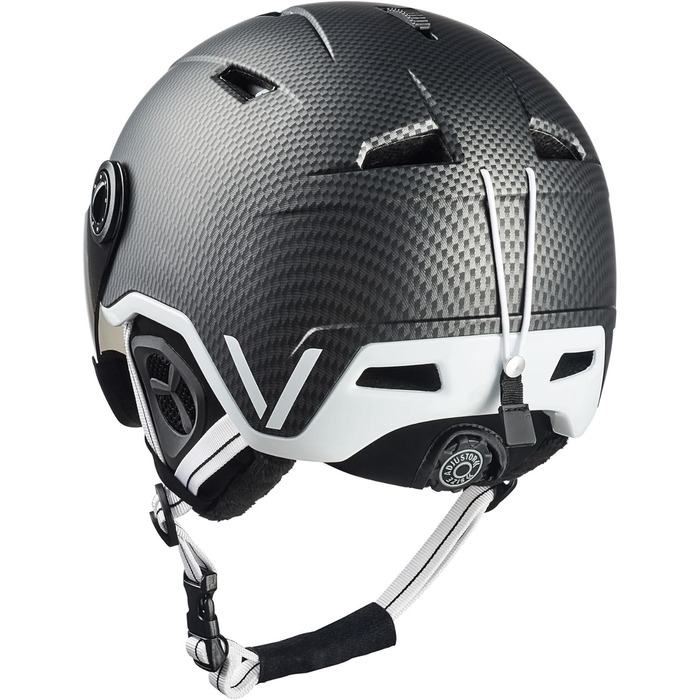 Шолом гірськолижний BLACK CREVICE Vail I з візором, полікарбонат, регульований, чорний/білий (M 55-58 см)