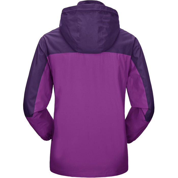 Жіноча трекінг куртка Outdoor, вітронепроникна та водонепроникна куртка-дощовик з капюшоном (фіолетовий, L)