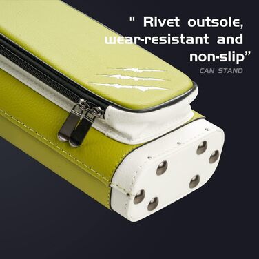 Чохол для більярдних куль KONLLEN 6-лунковий ручної роботи, 2 кийки, 4 аксесуари, 6 кольорів, трав'яно-зелений