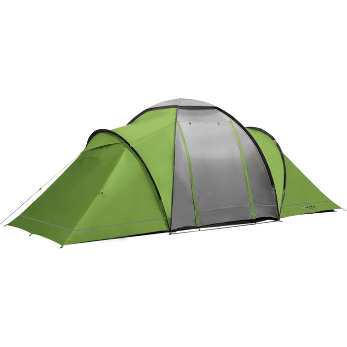 Намет Portal Outdoors Beta 6: просторий 2-кімнатний зелений намет з сумкою для зберігання