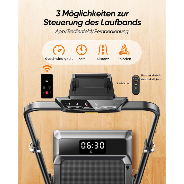 Біговий тренажер для дому з нахилом 5 в 1, 12% нахил, 2.5HP, складаний, з LED-дисплеєм, до 136 кг, сірий, без встановлення