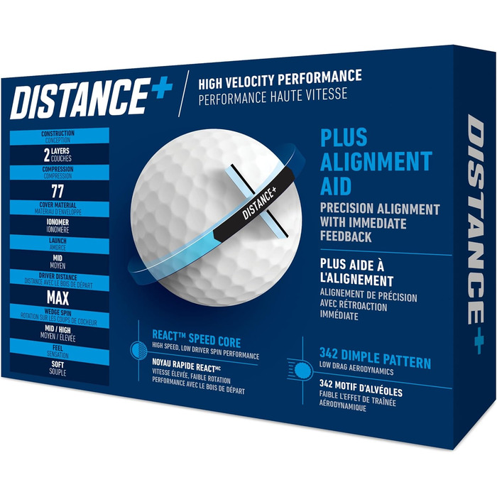 Гольф-м'ячі TaylorMade Distance+ 2021, для дальності
