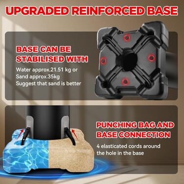Боксерський мішок стоячий NZQXJXZ 175 см з помпою та рукавичками для боксу, комплект для кікбоксингу, MMA, Муай Тай, домашній спортзал