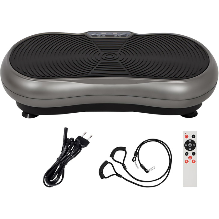 Вібраційна платформа Panana ZZ-SZ302 з тихою системою, 120 рівнів та 10 програм | з пультом ДУ | антиковзаюча | для всього тіла, схуднення | з тренувальними гумками