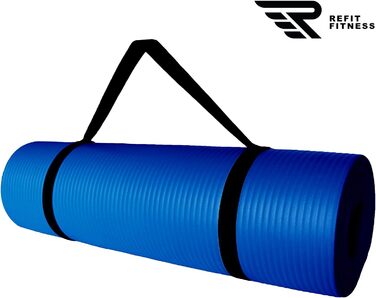 Гімнастичний килимок REFIT FITNESS 190x60 см, антиковзкий, NBR, 10-15 мм, для йоги, пілатесу, зі стрічкою та сумкою, PainProtect & SmartCell