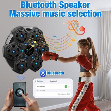 Розумний настінний бокс-тренажер Liteboxer з Bluetooth і музикою Sunshine Smile, для фітнесу, регулювання швидкості
