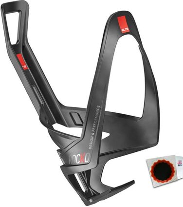 Фляготримач Elite Rocko Carbon матовий чорний-червоний, 27 г для велосипеда