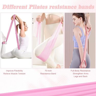 Комплект для пілатесу для жінок Home Pilates Essentials Kit 13-в-1: кільце, м'яч, 5 гумок опору TPE, утяжелители для щиколоток, еспандер-вісімка, стрічка для розтяжки та водонепроникна сумка (13 предметів)