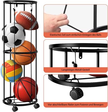 Стенд для м'ячів: баскетбольний, футбольний, волейбольний (2 яруси)