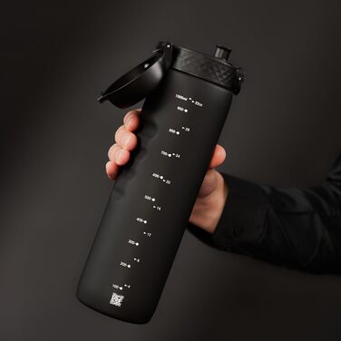 Пляшка для води Ion8 OneTouch 2.0, 1 літр, чорна, спортивна, герметична, BPA-free, з ручкою, для фітнесу, легка чистка