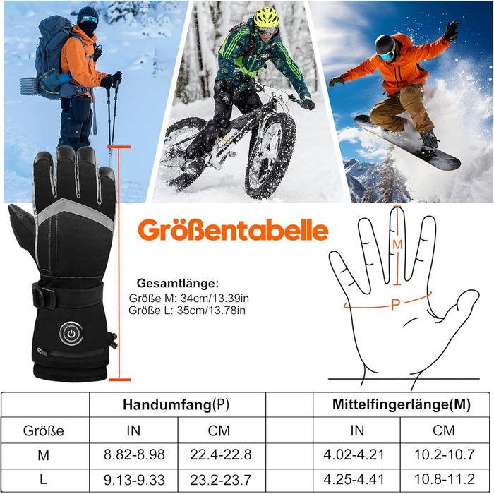 Обогріваючі рукавички SVPRO 5V 6000mAh - водонепроникні та вітронепроникні рукавички для катання на лижах, полювання, мотоциклів та піших прогулянок