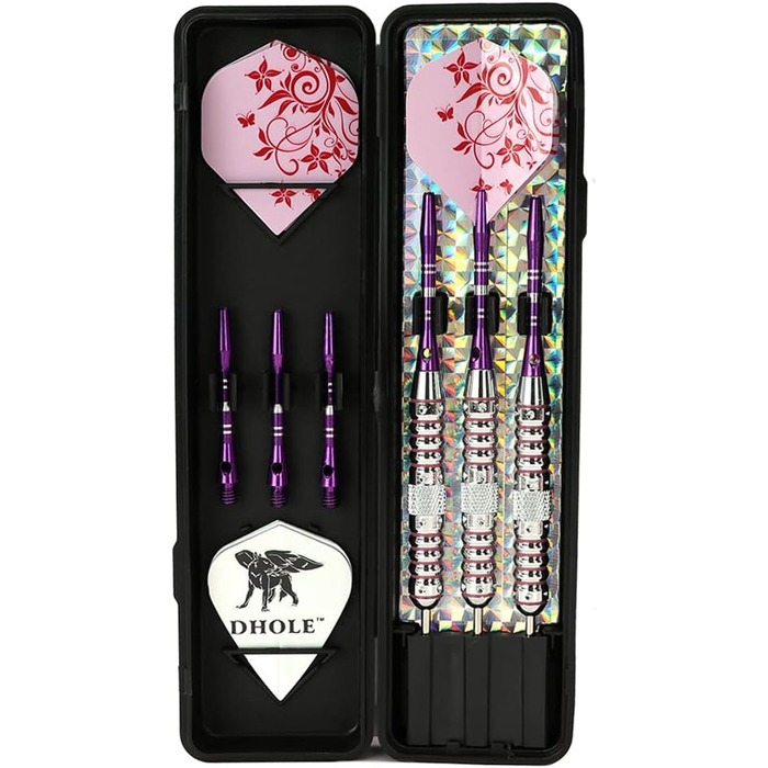 Сталеві дротики CUESOUL Pink Ladies 21/23 г з алюмінієвими стеблями (наконечник сталевий)