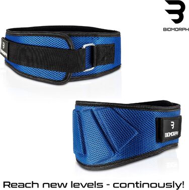 Пояс для важкої атлетики Biomorph Ocean Blue XS (75 см) для пауерліфтингу, бодібілдингу, кросфіту (унісекс)