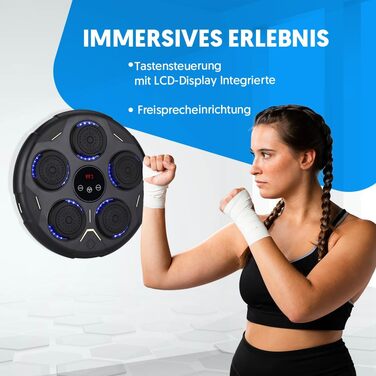 Музичний бокс-машина NK із кріпленням на стіну та Bluetooth, 9 режимів тренувань і 9 швидкостей, LCD-екран, LED-підсвітка, для дорослих і підлітків (43x43x7,5 см)