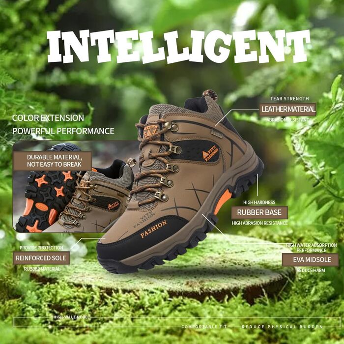 Черевики для хайкінгу чоловічі та жіночі, водонепроникні, туристичні черевики, outdoor взуття, зручні, легкі, для кемпінгу, зелені, 39 EU