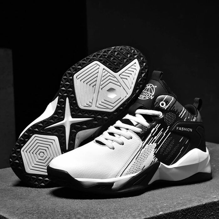 Чоловічі баскетбольні кросівки хай-топ, модна антиковзаюча модель (46 EU, білий)