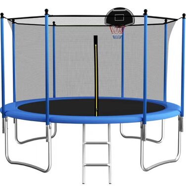 Трамплін Redkid Ø 305/366 см з сіткою, драбиною та баскетбольним кільцем. Максимальне навантаження 440 фунтів